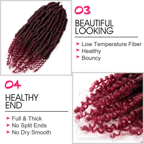 Passion Spring Twists Synthetic Crochet Hair Extensions 12 18 inch Ombre Crochet Braids Fluffy Curly Bomb Twist Braiding Hair